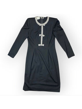 Warren Petites Black Houndstooth Dress Size 2